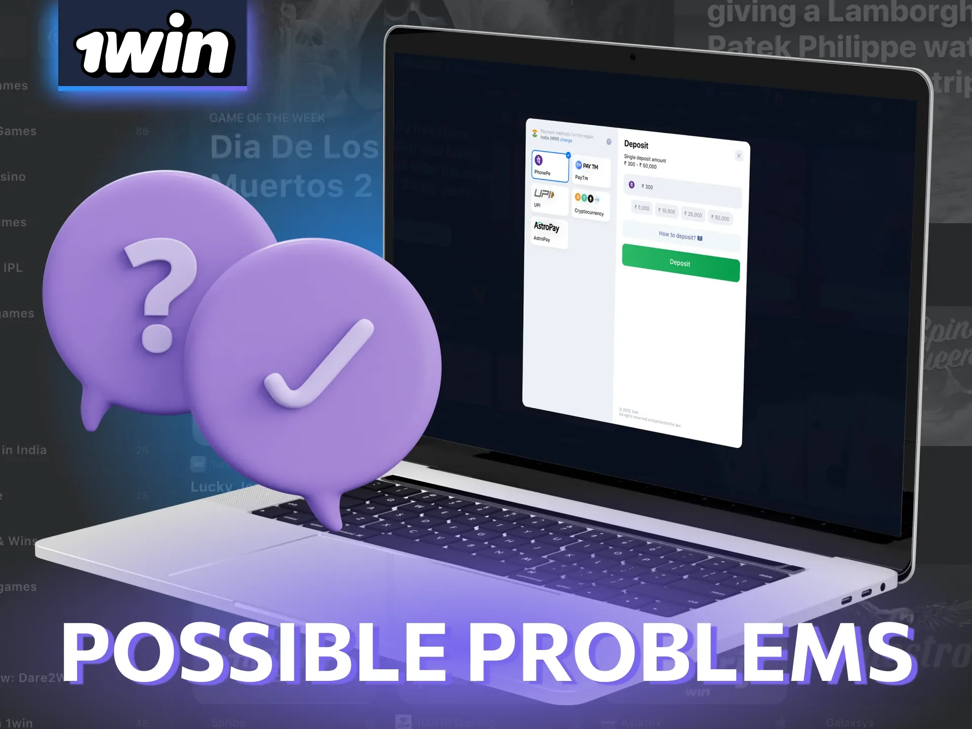 Fix 1win deposit delays by checking balance or contacting support.